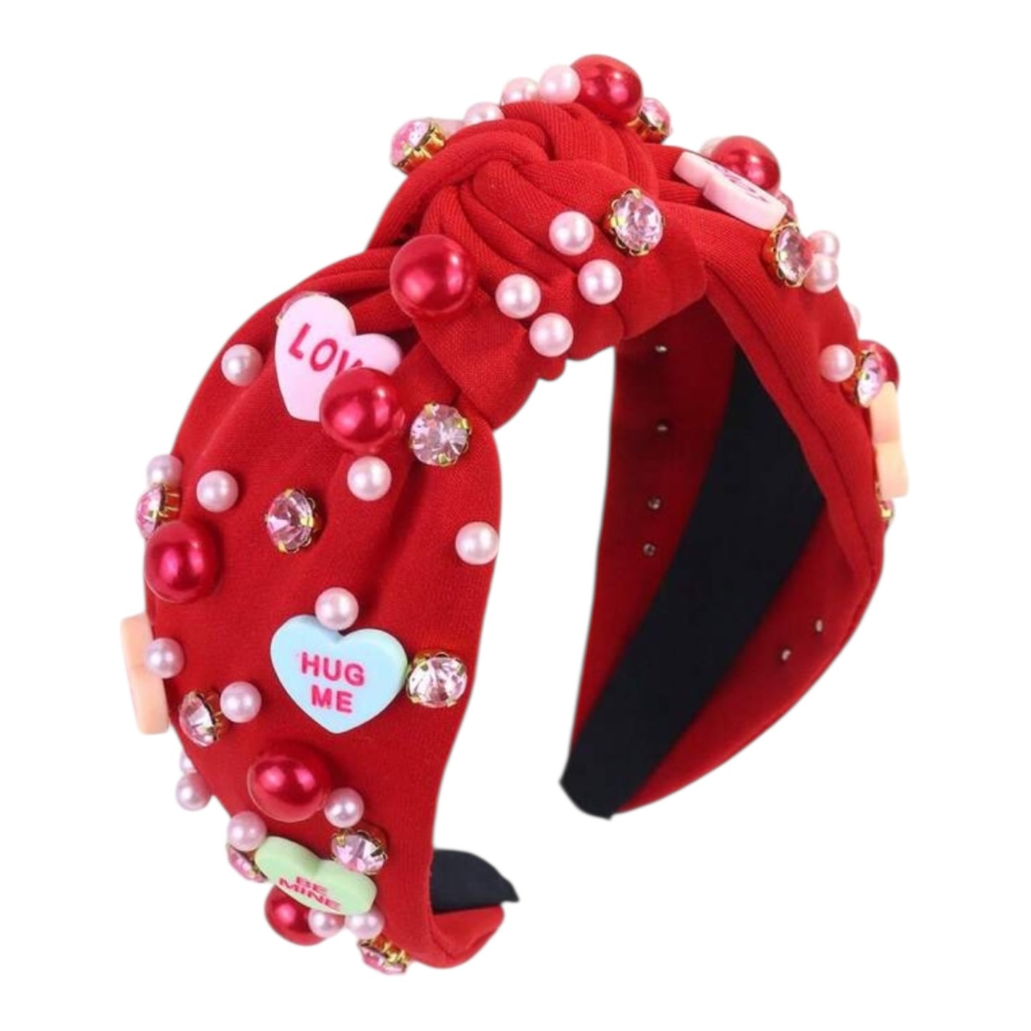 Sweet heart bejeweled girls valentines headband