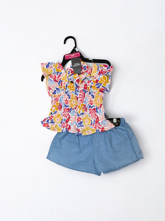 Vince camuto 2pc tropical top with bottom girl set