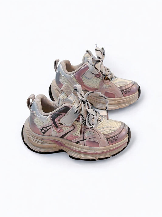 Pink and beige girls sneakers 2k5