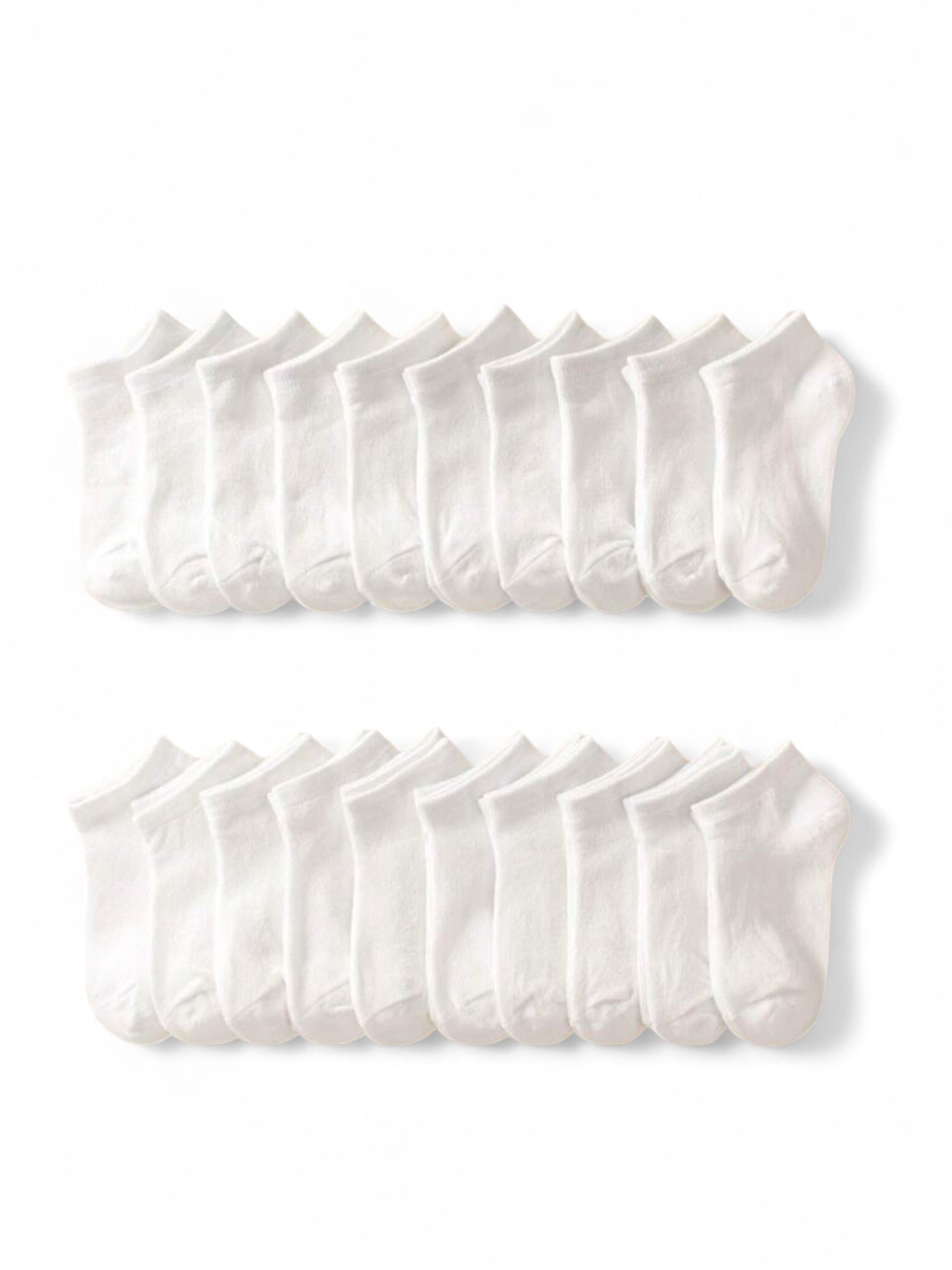20 pk white ankle socks
