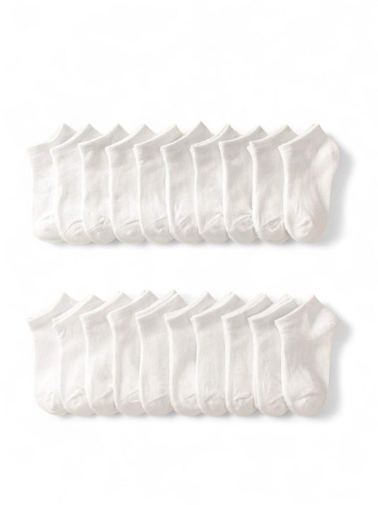 20 pk white ankle socks