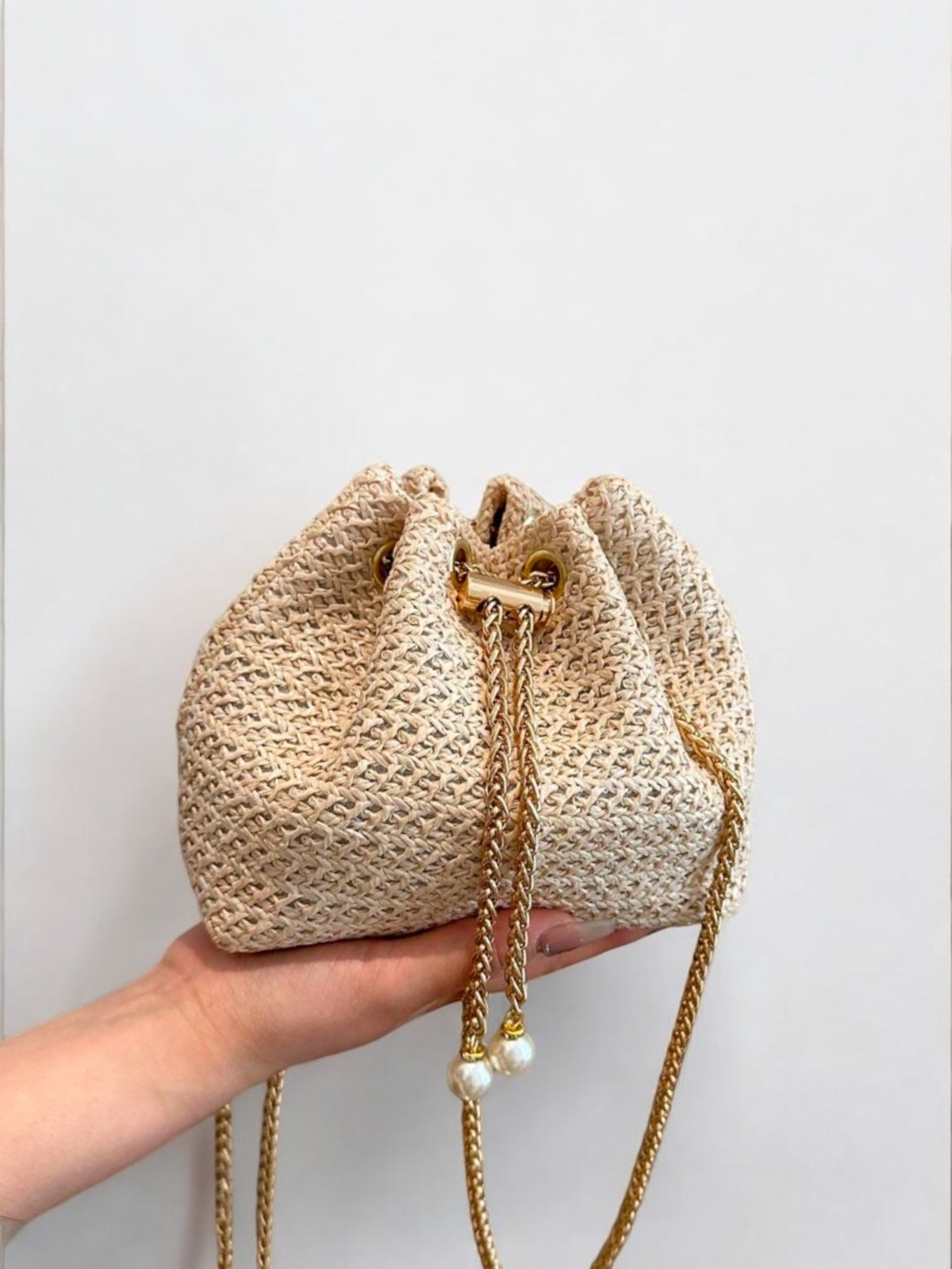 Beach purse with drawstring