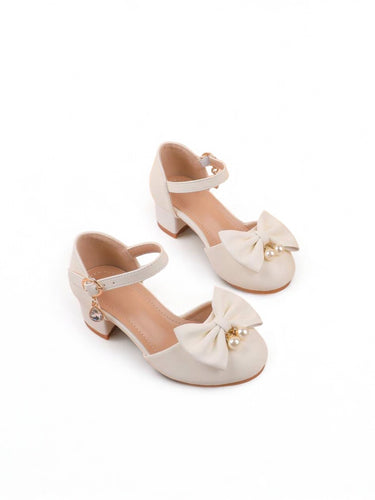 Girl formal shoes white with pearl 2k5