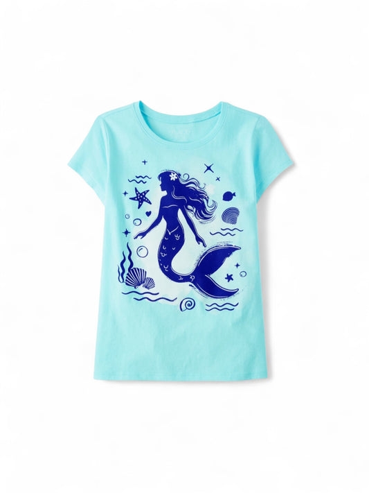 Mermaid blue girls t-shirt