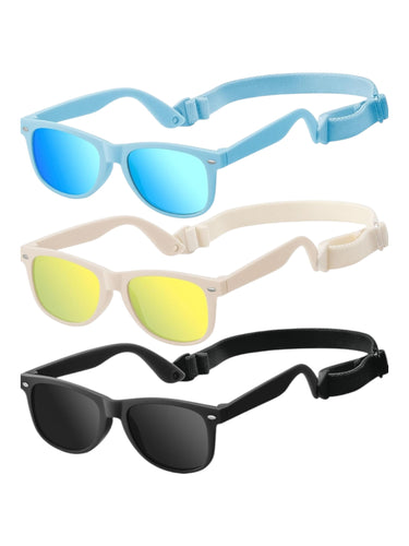 flexible baby sunglasses with attached band