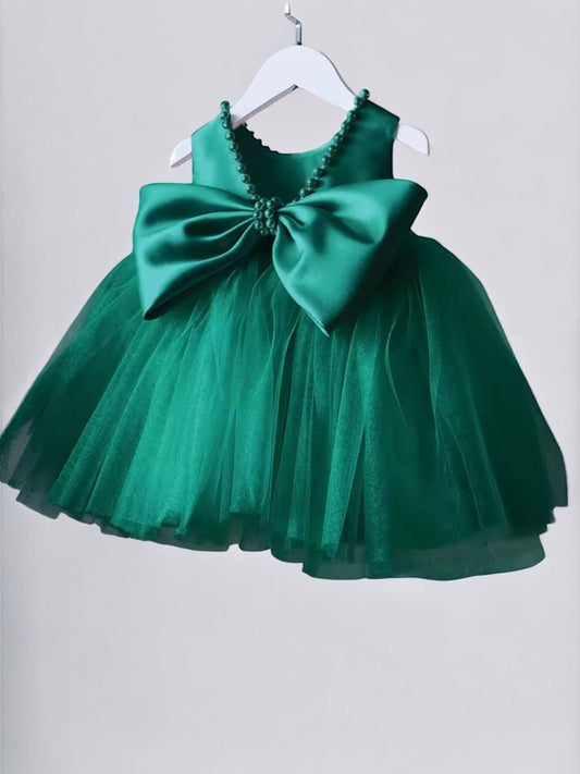 Green formal girl dress