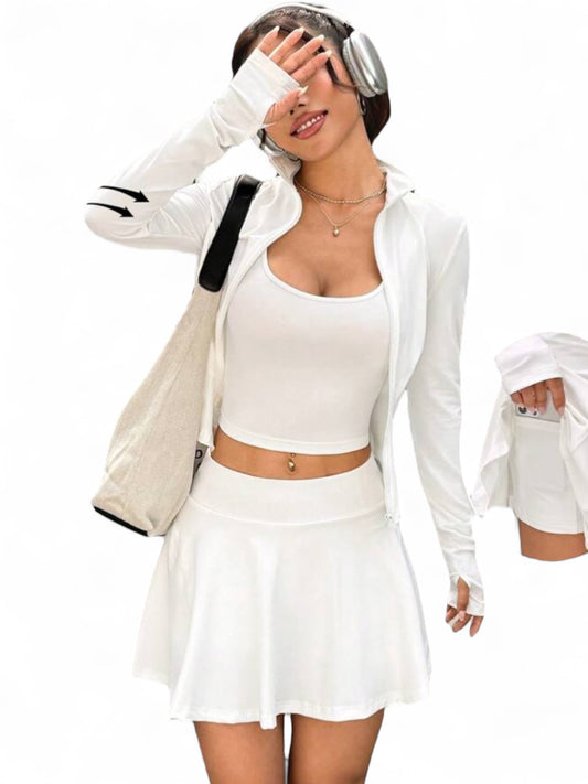 3pc teen white track set