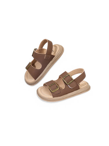 Brown double strapped boy sandals