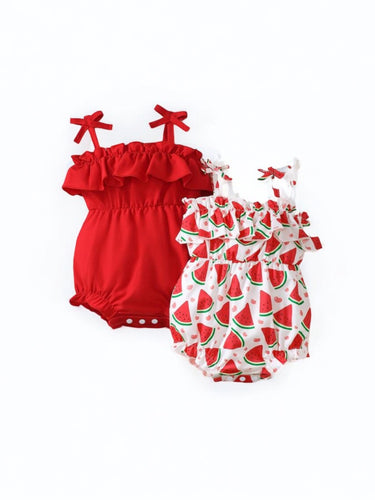 2 pc romper watermelon and red baby set