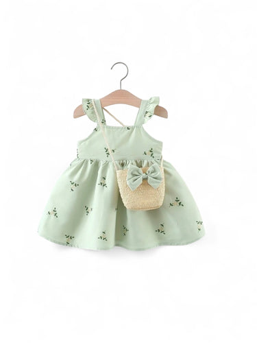Apricot baby dress &purse set
