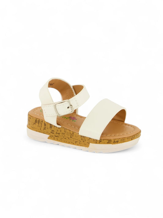 White Velcro strap toddler girl sandals