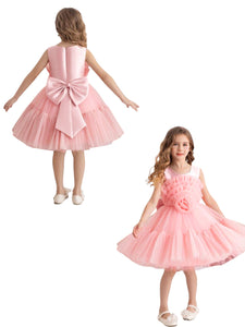 Pink rose tulle princess formal girl dress 2k5