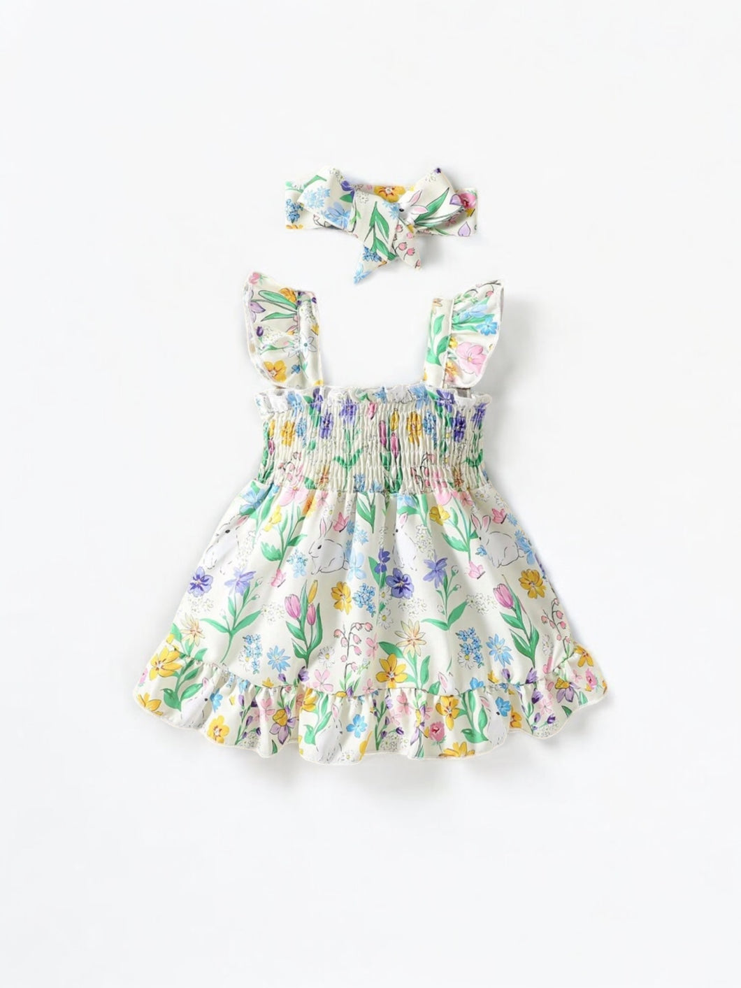 Easter girl dress with headband