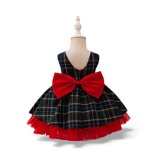 Christmas green & red plaid bsby dress