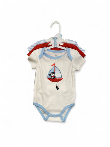 3pk baby boat onesies set