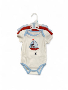 3pk baby boat onesies set