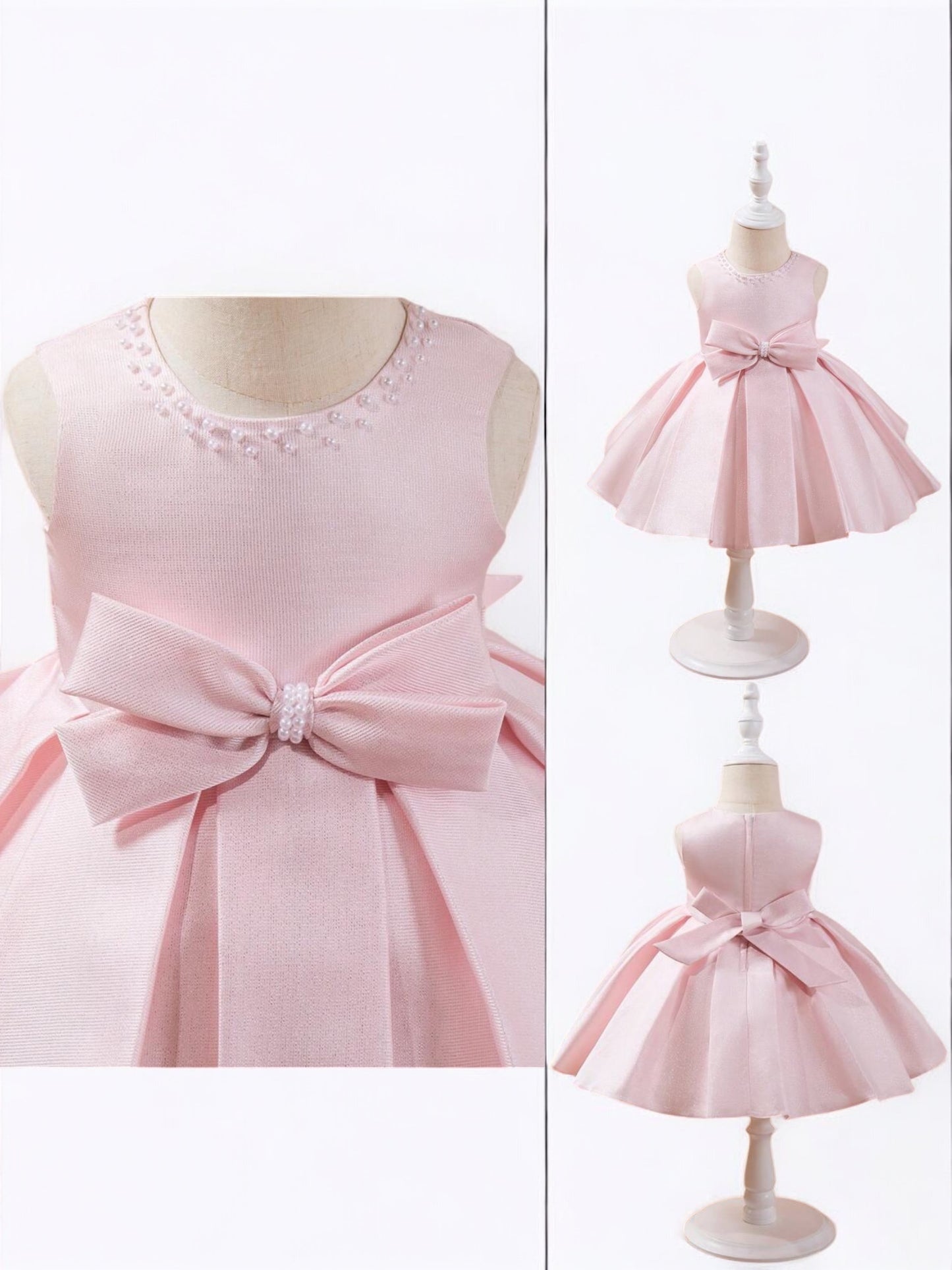 Pink pearl girls formal dress