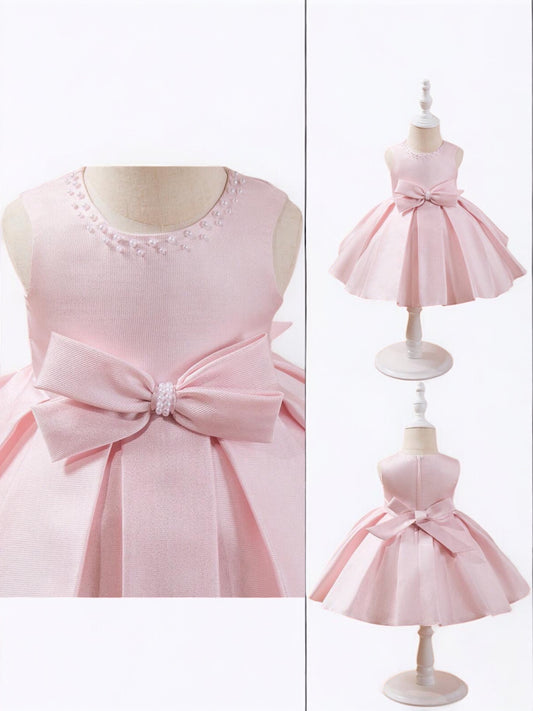 Pink pearl girls formal dress