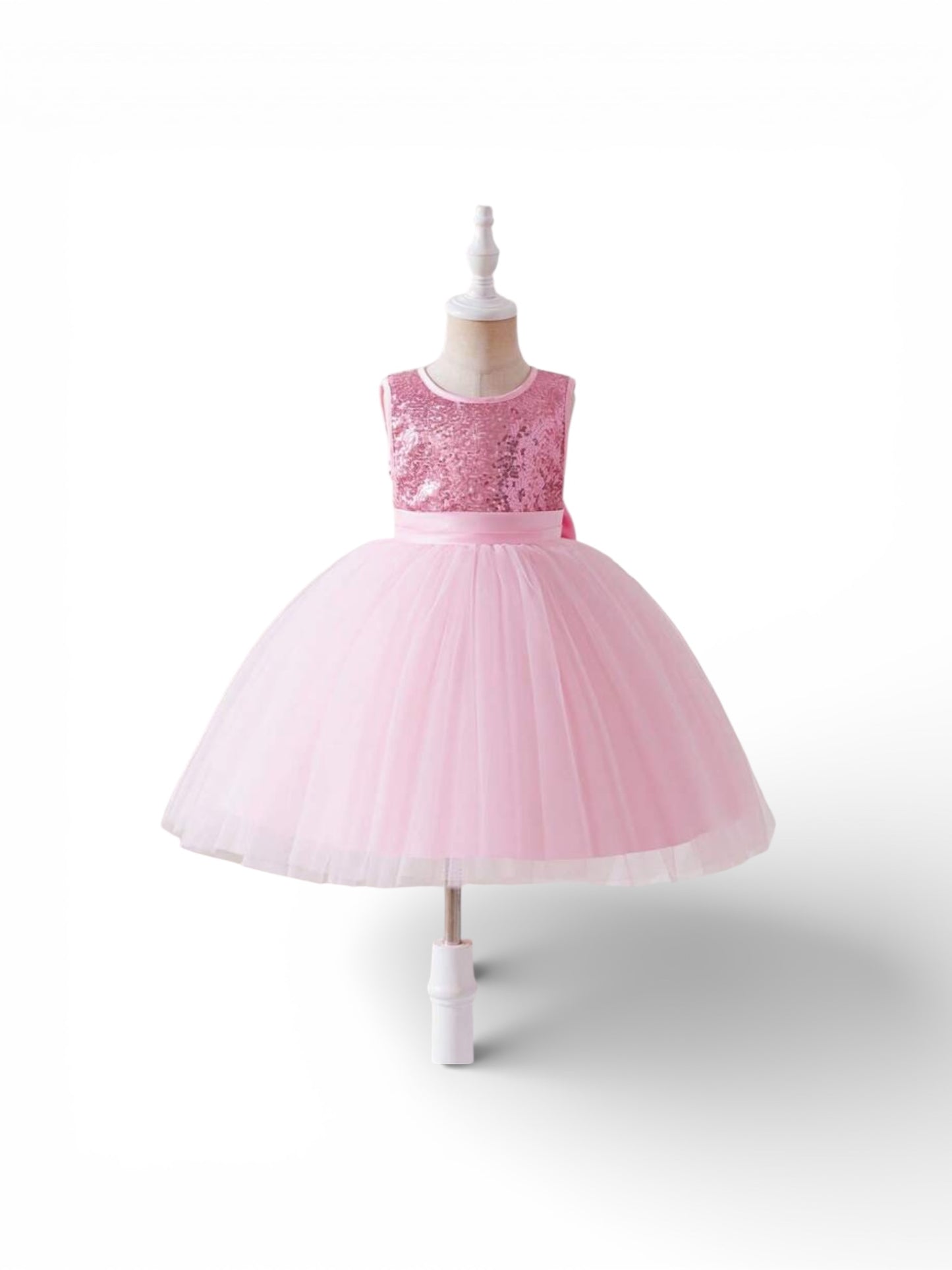 Baby Pink sequins girls tulle dress