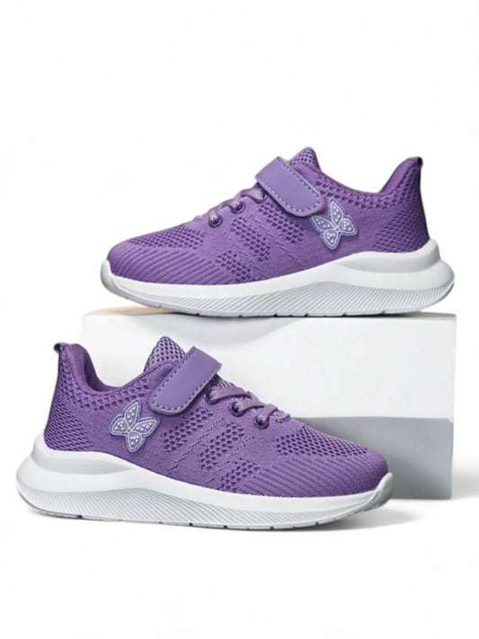 Purple butterfly Velcro strap girl sneakers