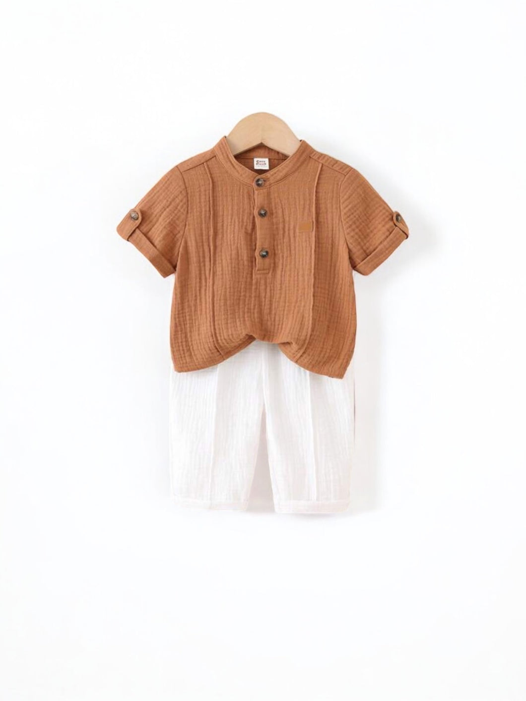 Two piece Brien & white long pants boy baby set