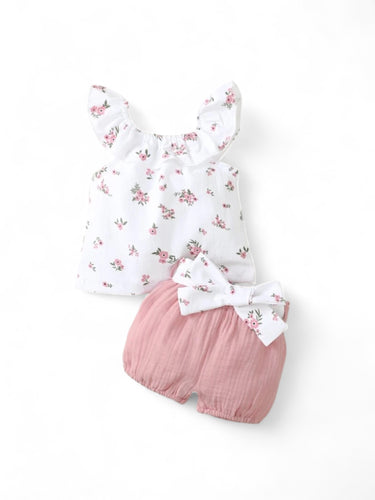Pink and white floral baby