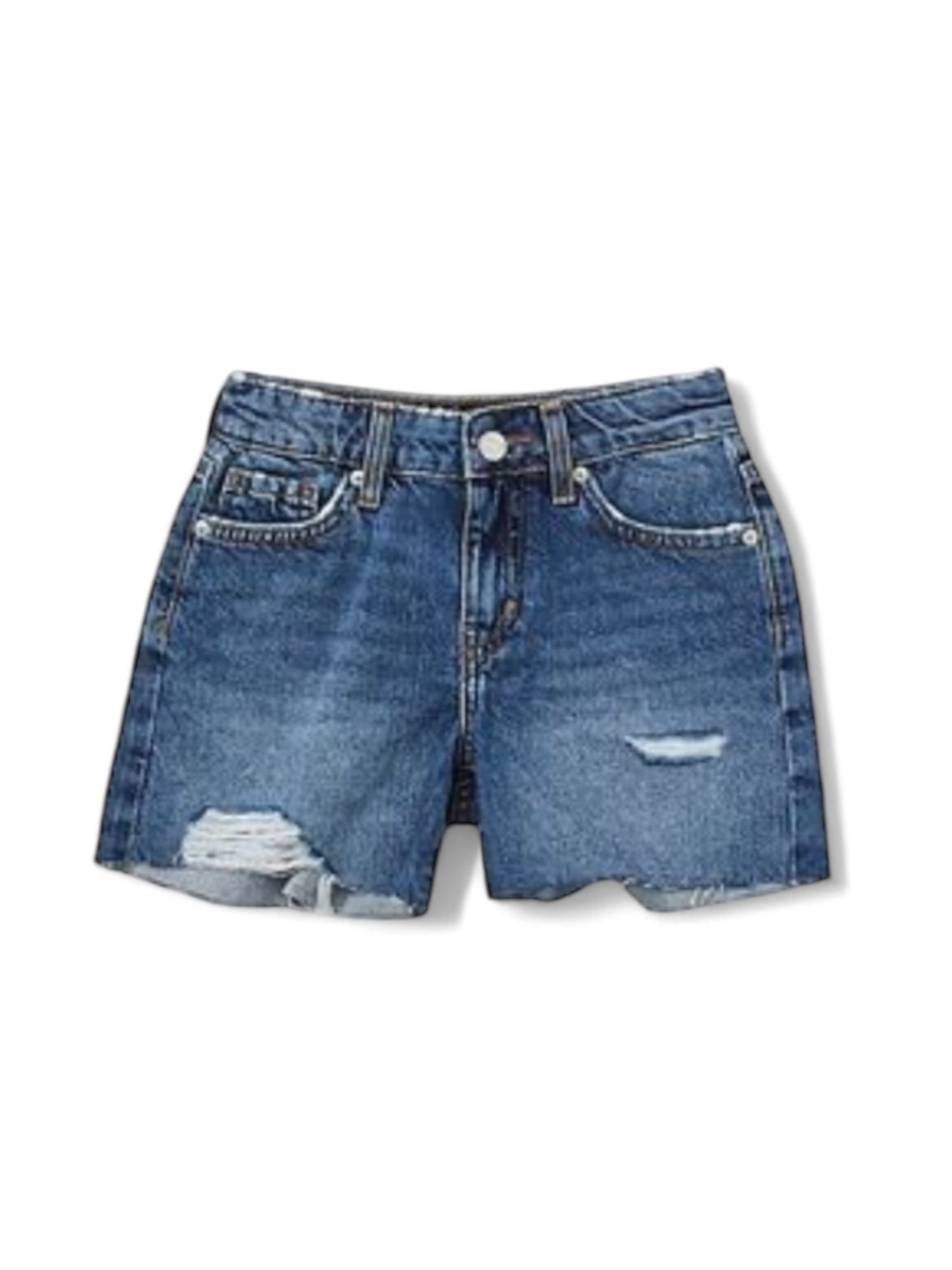 Unisex distress short jeans
