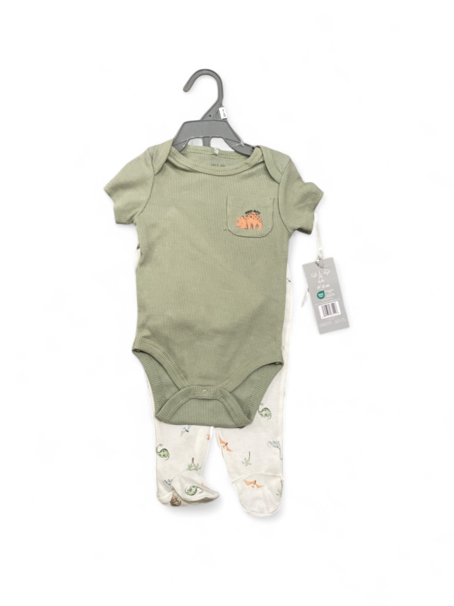 Green baby Dino onesies set cap included