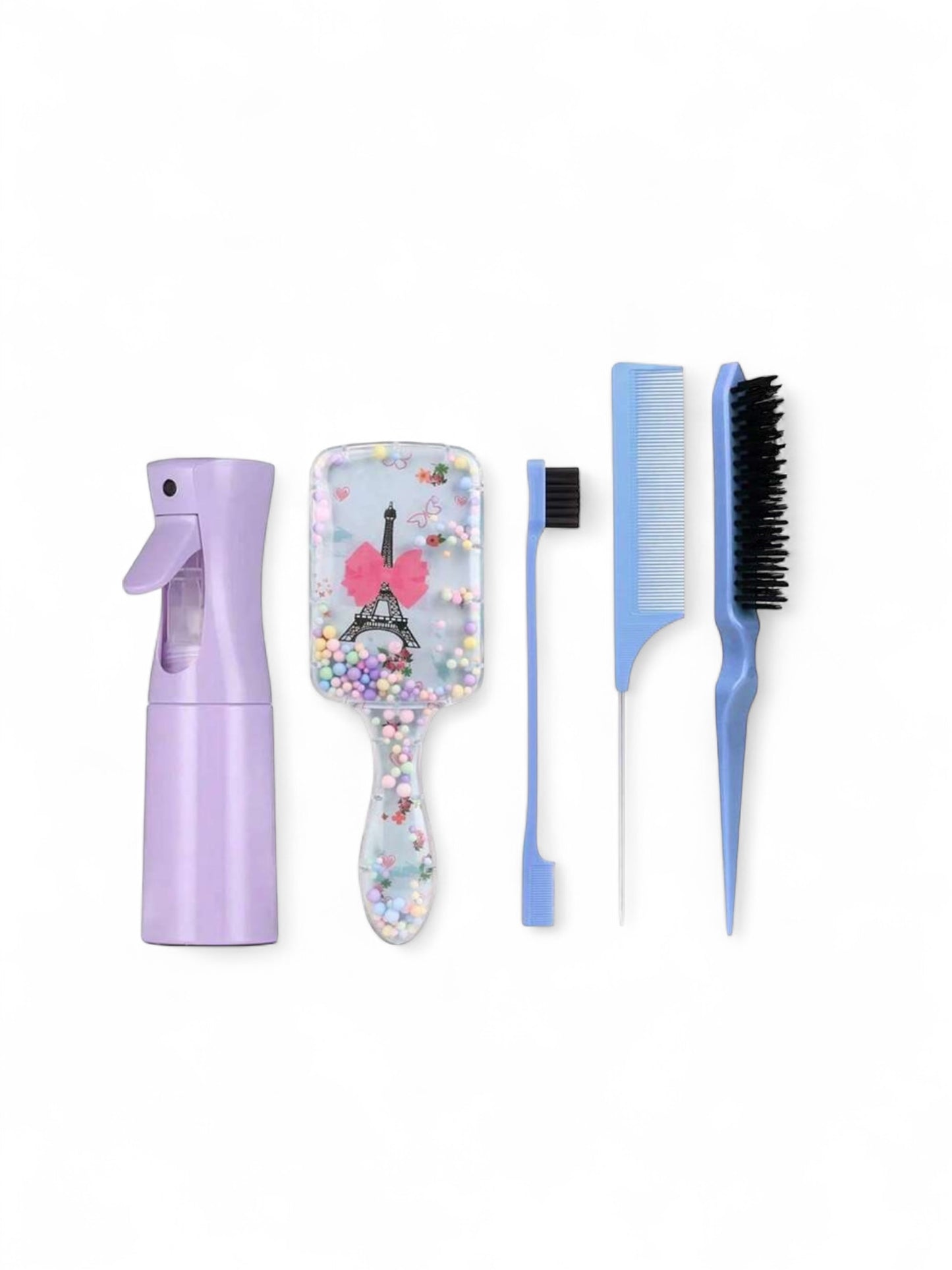 Eiffel tower Paris  girls 5pc hair brush