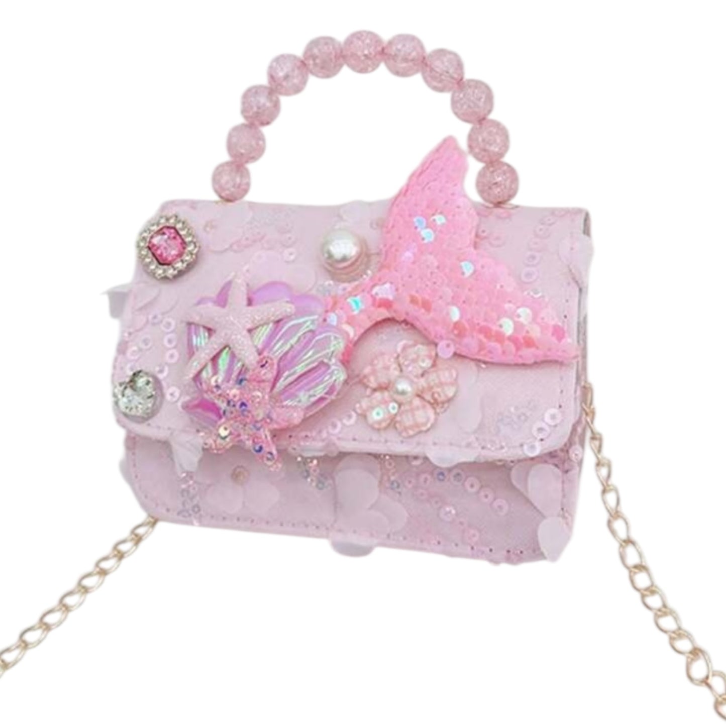 Mermaid with pearl girl purse 2k6