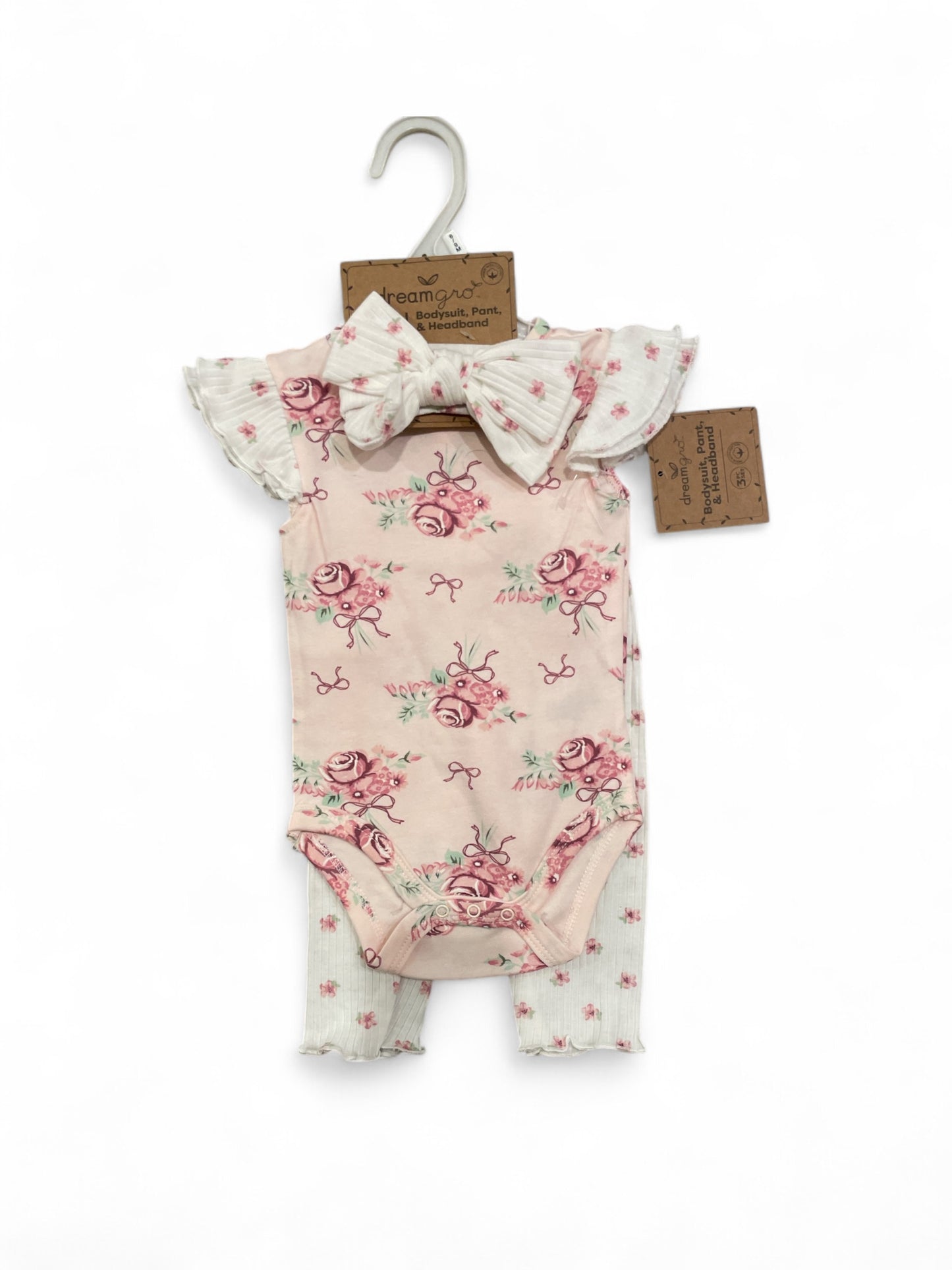 Dreamgro 3pc rose &bows baby set