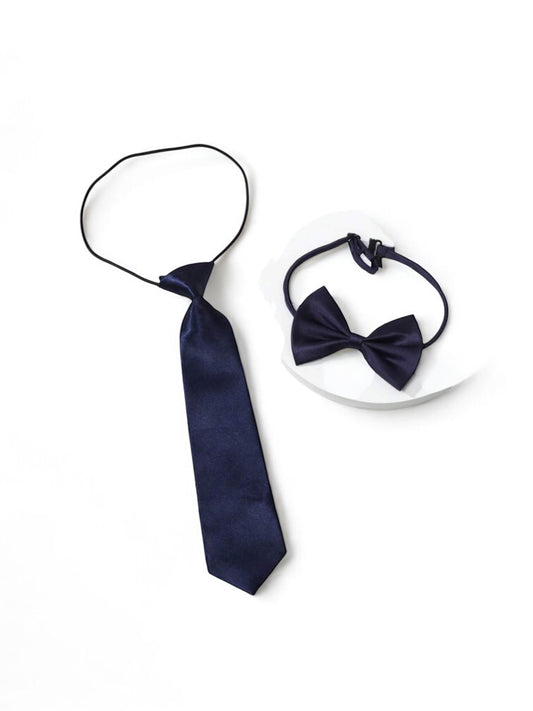 Navy blue necktie & bow tie 2k5