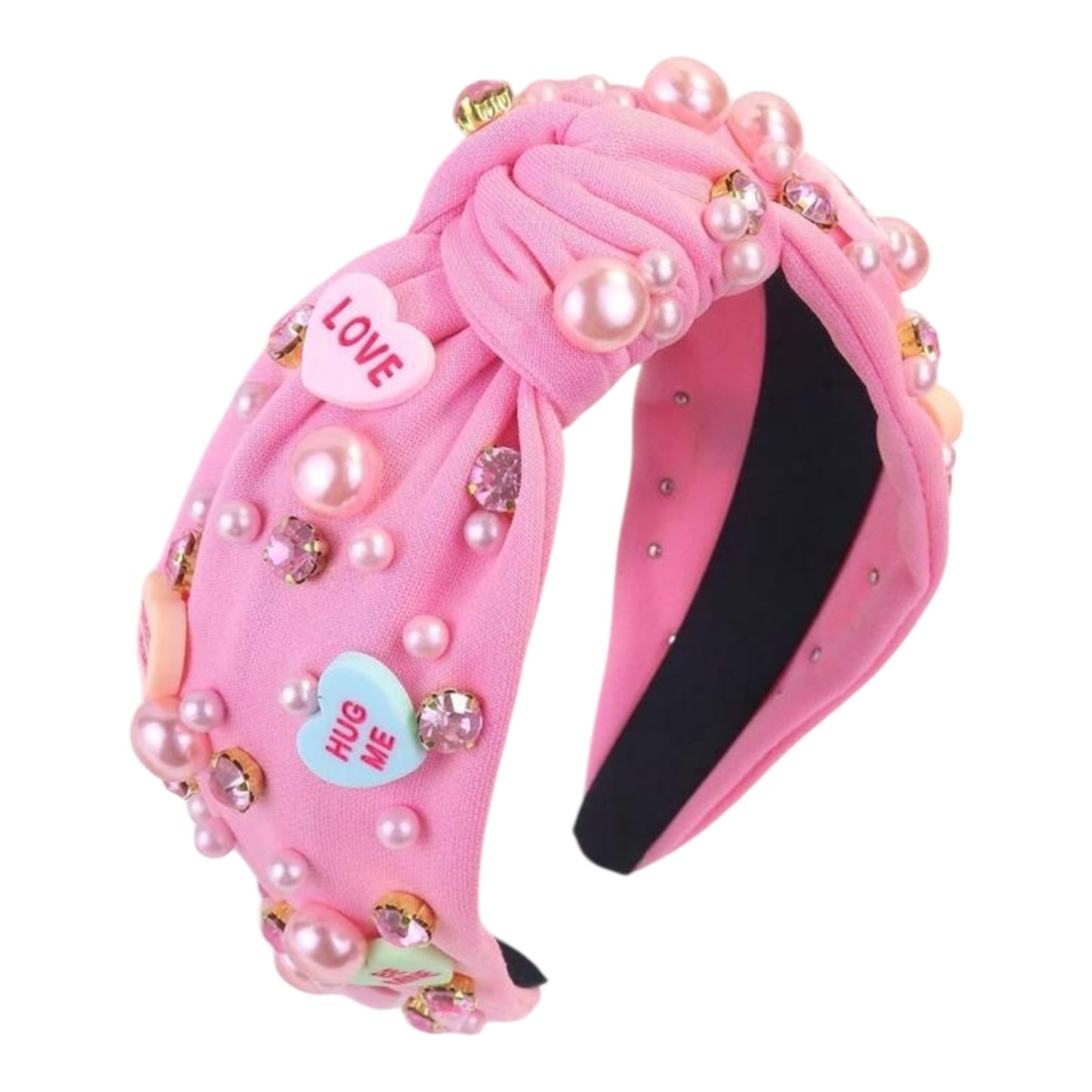Sweet heart bejeweled girls valentines headband