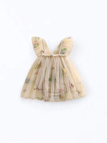Floral boho baby dress romper