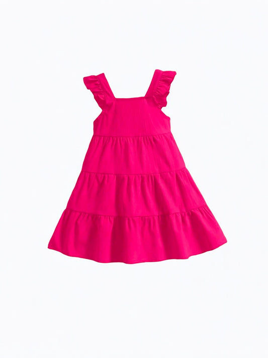 Pink flowy girl dress