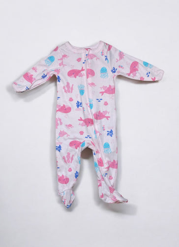 Baby views pink whales baby sleeper
