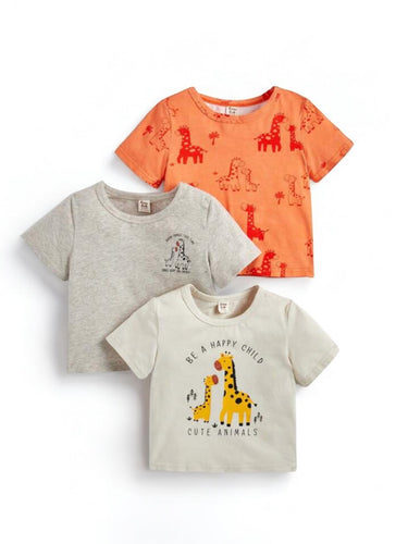 3 pc Cute animals baby shirt set