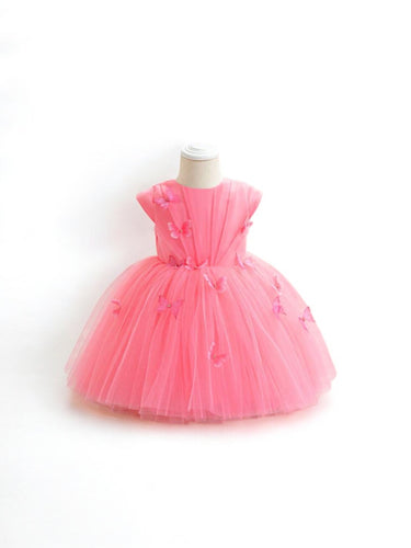 Pink butterfly baby girl dress