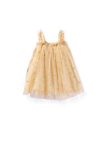 Yellow babydoll floral girl baby dress