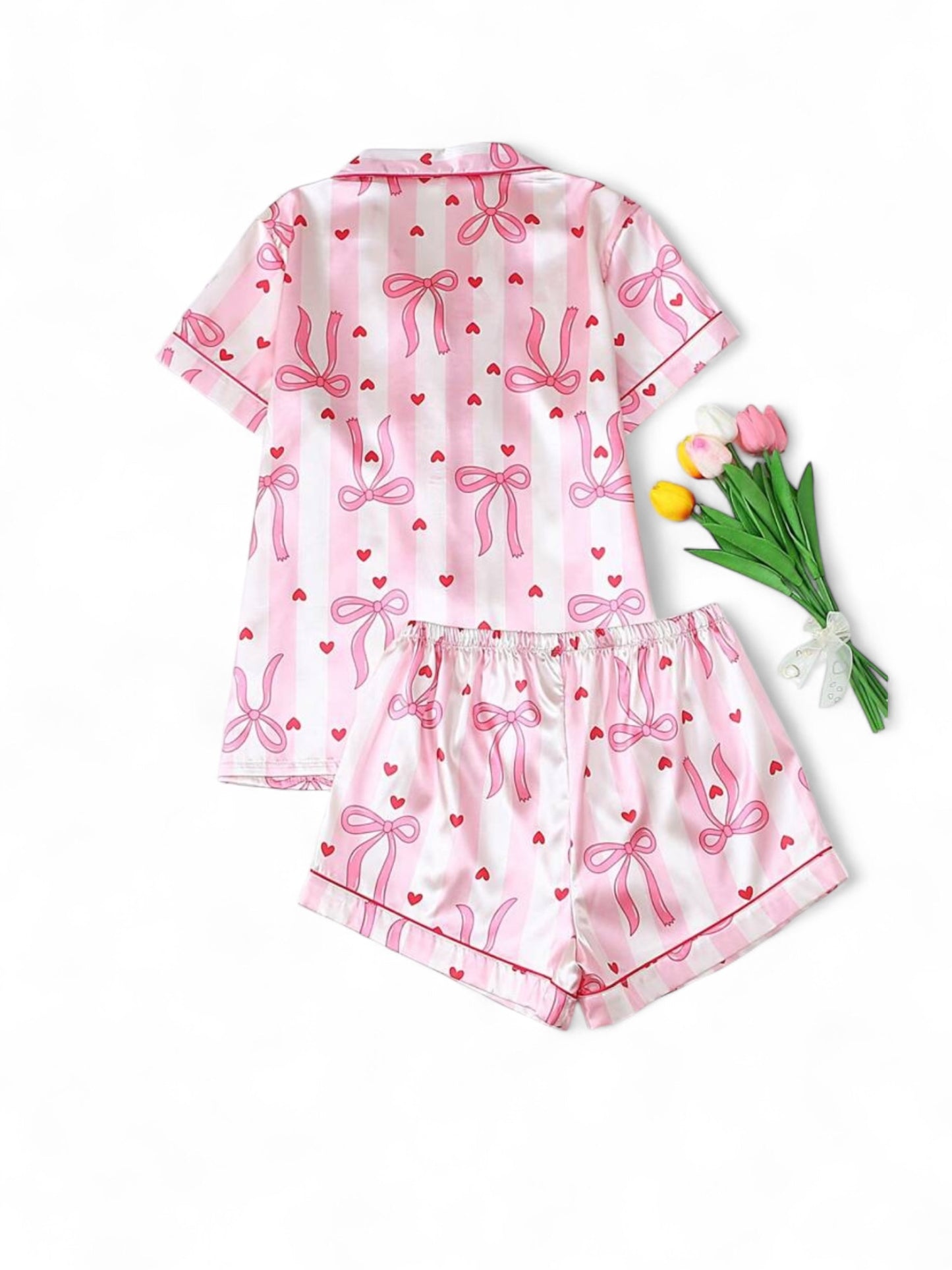 Pink bow teen girls pj