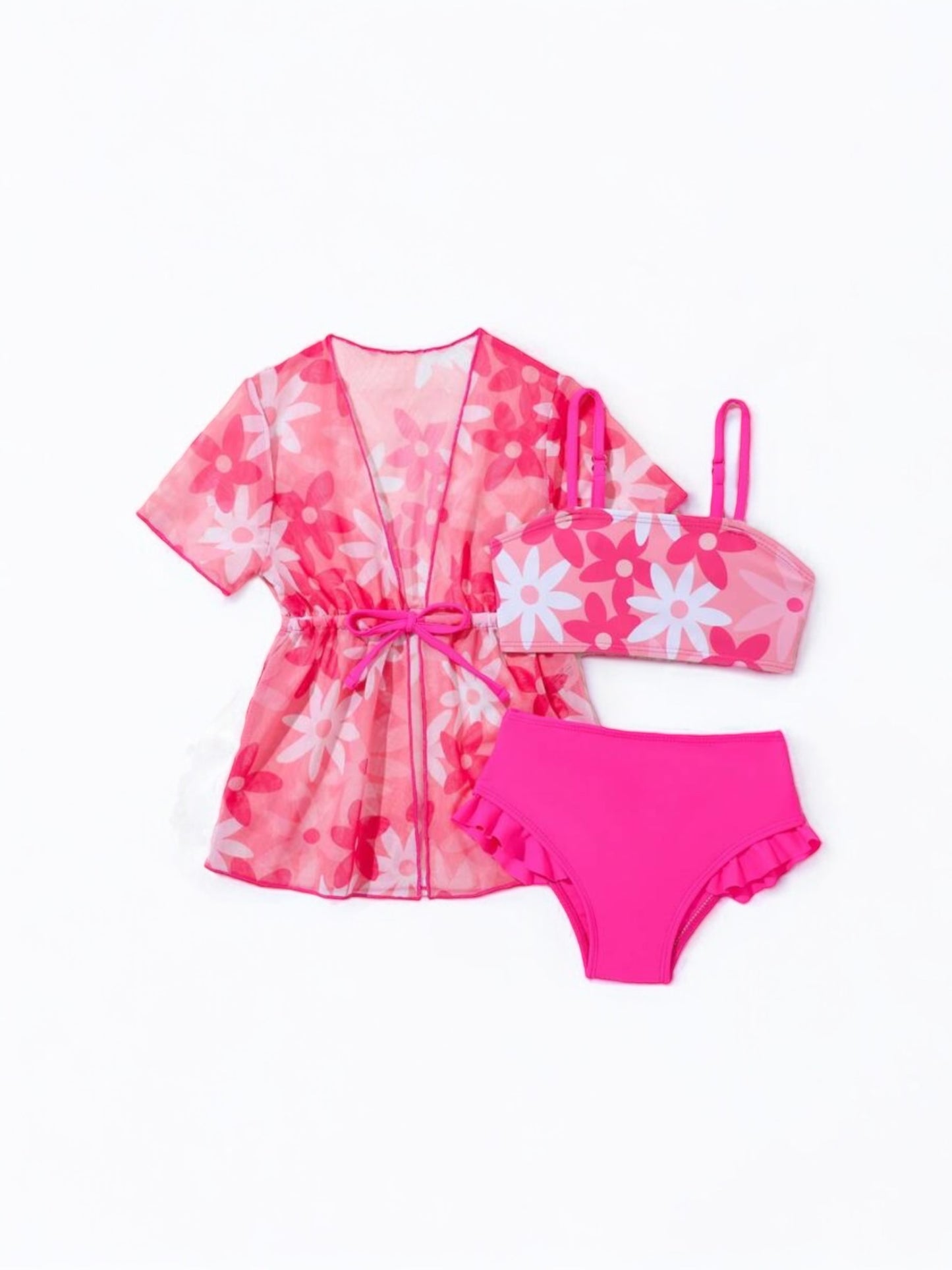 Pink 3pc baby swimsuit