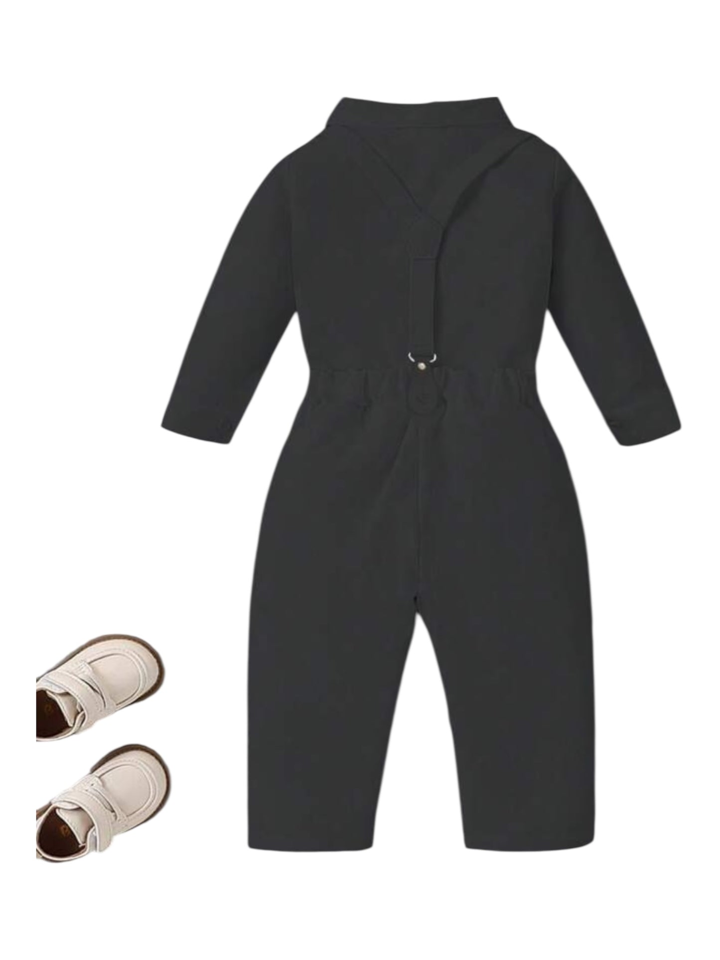 Black suspenders baby set