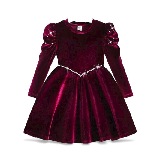 Burgundy girls dress