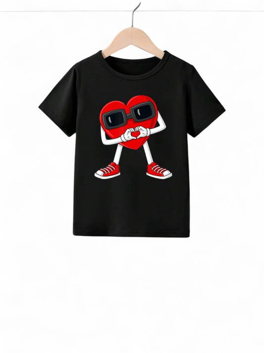 Graphic red heart valentines boy shirt