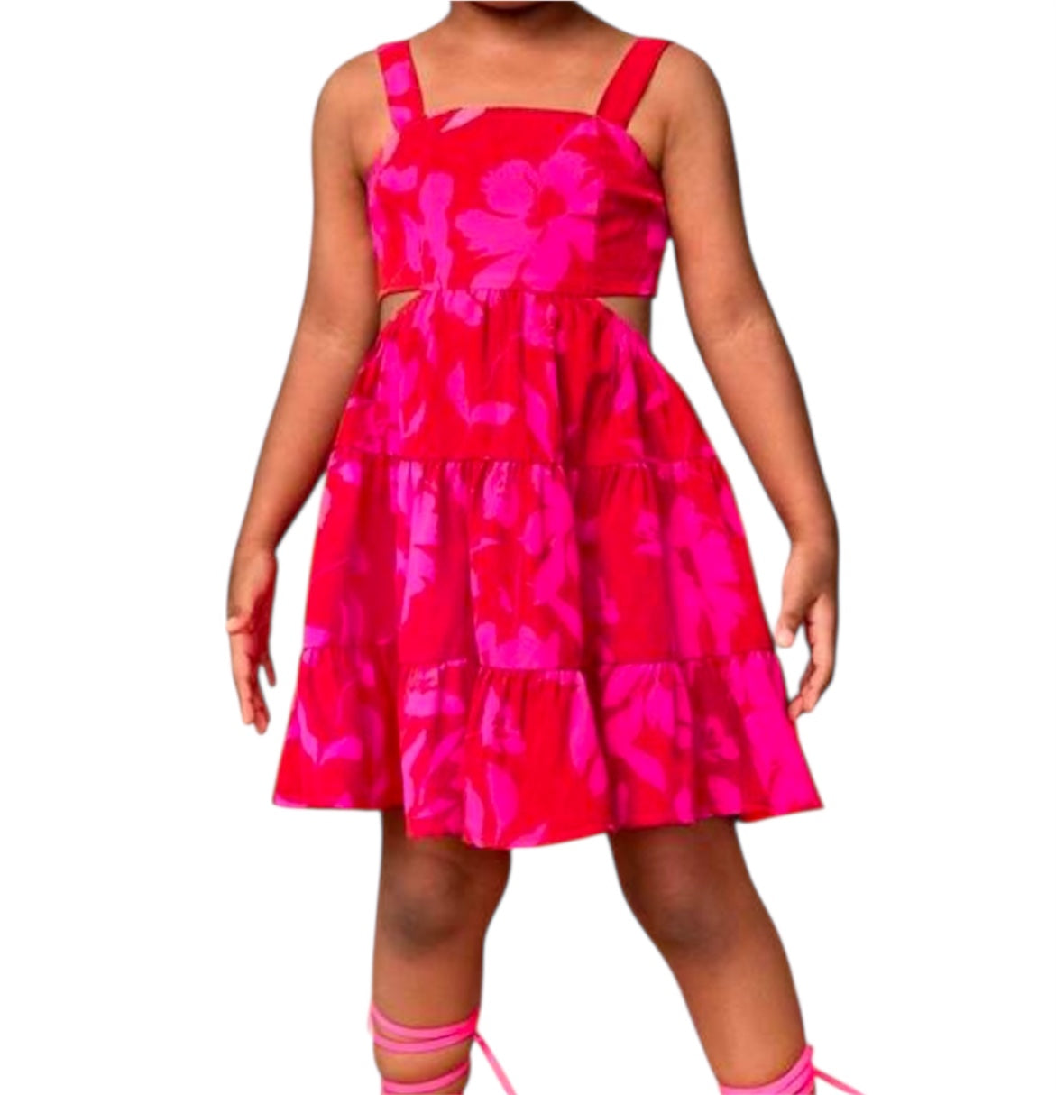Pink floral spring 2026 girl dress