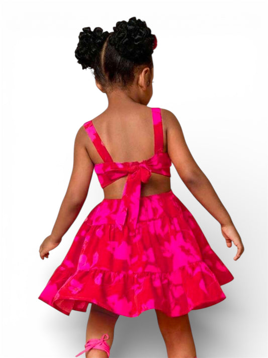Pink floral spring 2026 girl dress