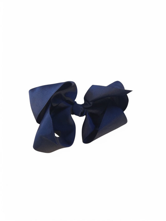 Large dark blue bow