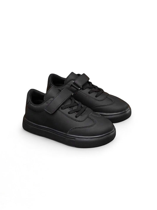 Matte black Velcro strap boy sneakers 2k5