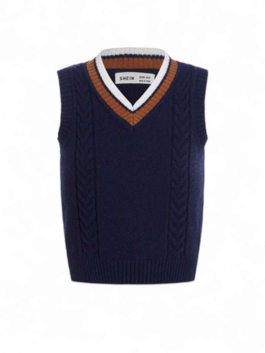 Navy blue boy sweater Vest
