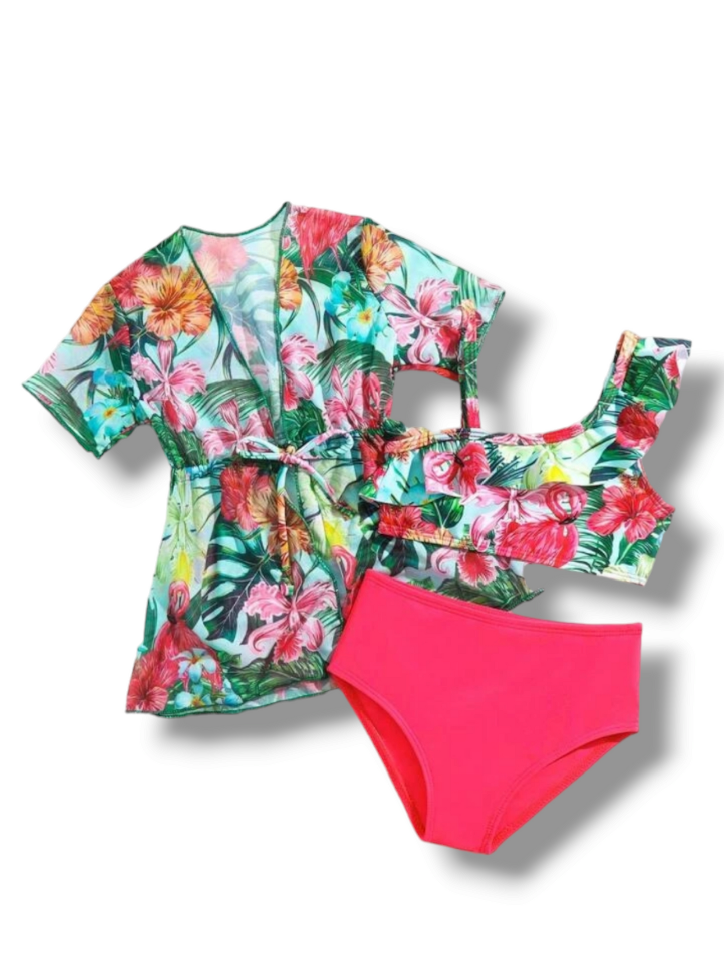 Floral 3pc baby swimsuit